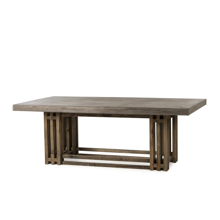 Rustic Reclaimed Wood and Concrete Dining Table