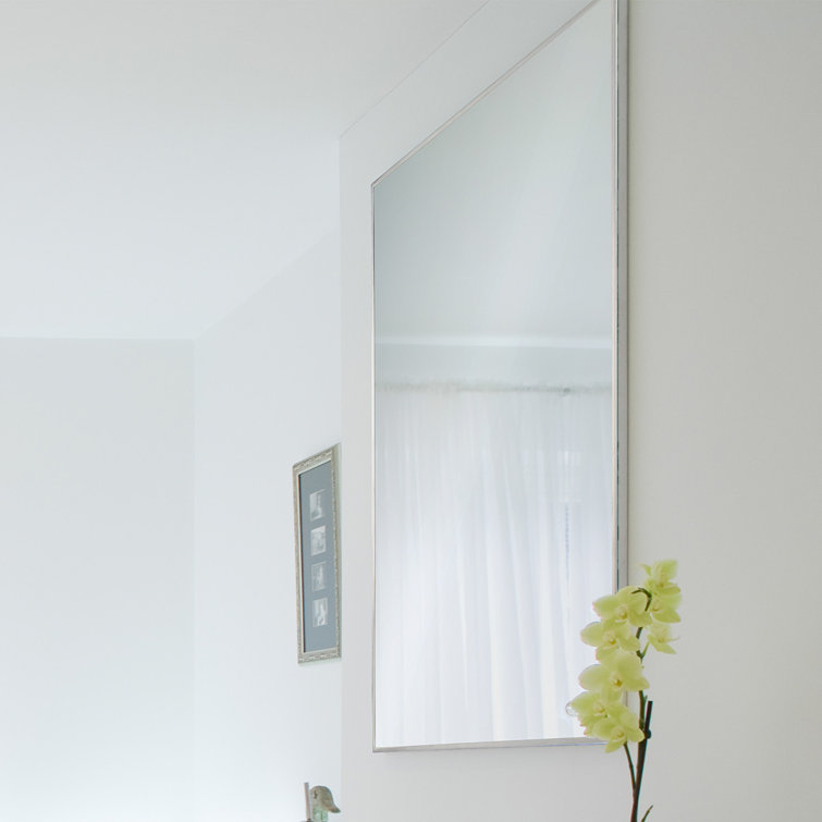 Rectangular Polished Stainless Steel Vanity Wall Mirror