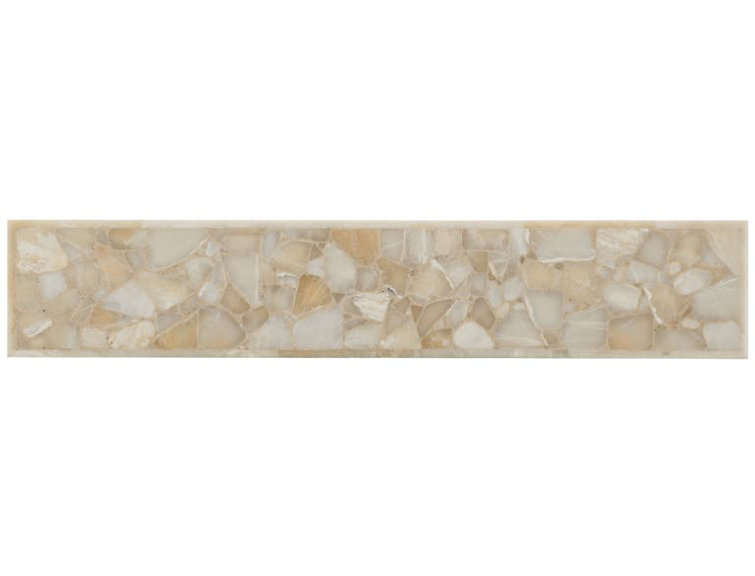 Contemporary 64.75'' Silver Stone Top Metal Console Table