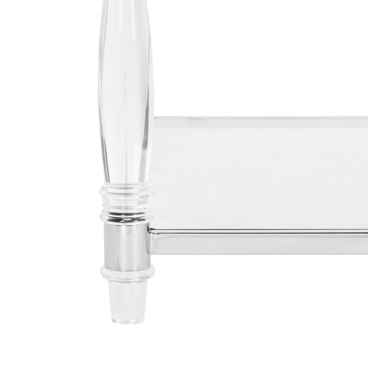 Isabelle 39'' Silver Acrylic and Glass Square Coffee Table