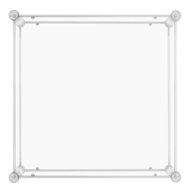 Isabelle 39'' Silver Acrylic and Glass Square Coffee Table