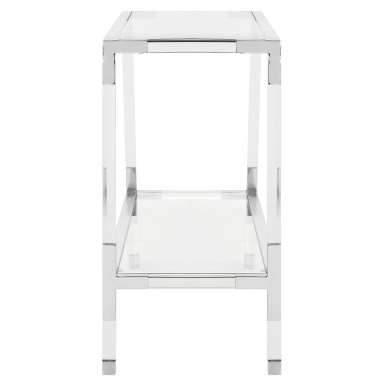 Silver Glass and Acrylic Rectangular Console Table