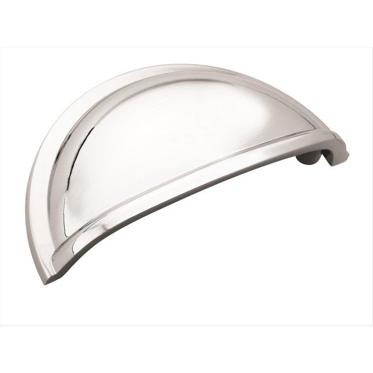 Polished Chrome Traditional Cup Pull with Mounting Hardware