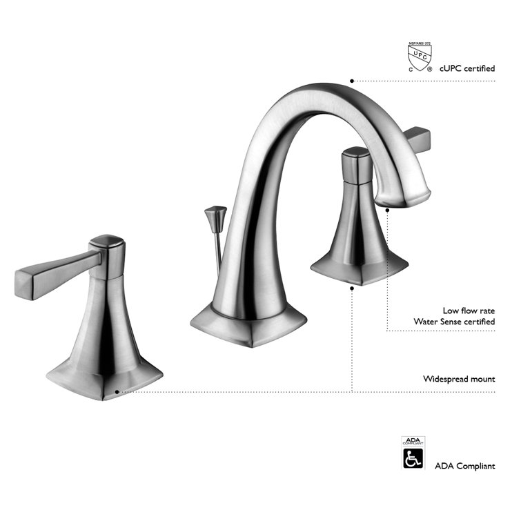 Geneva Polished Chrome Dual-Handle Widespread Bathroom Faucet