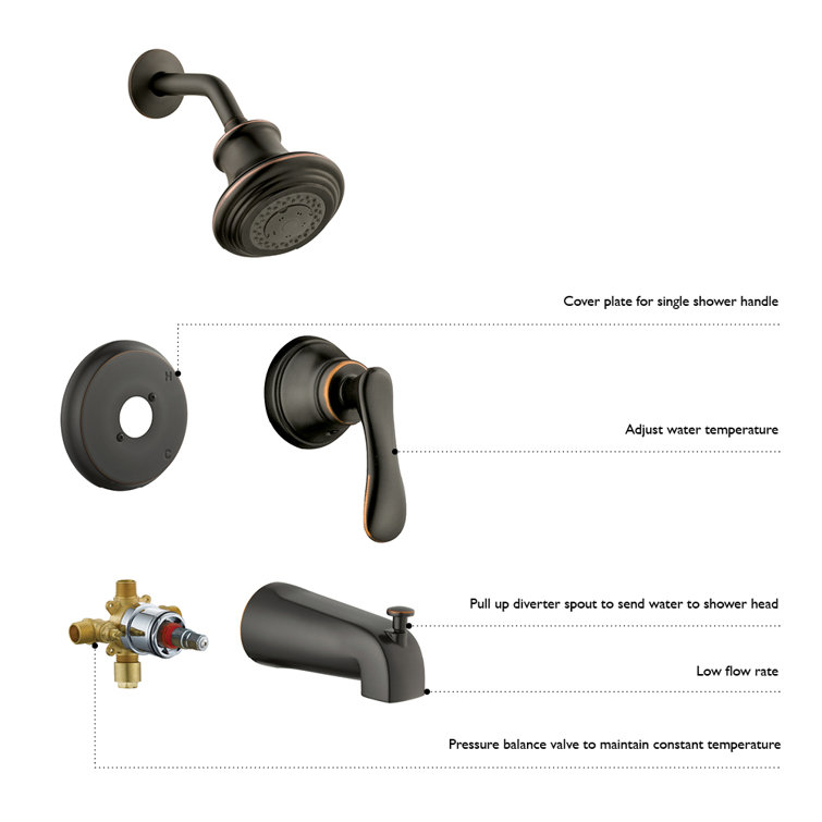 Elegant Oil Rubbed Bronze Universal Tub Spout with Diverter
