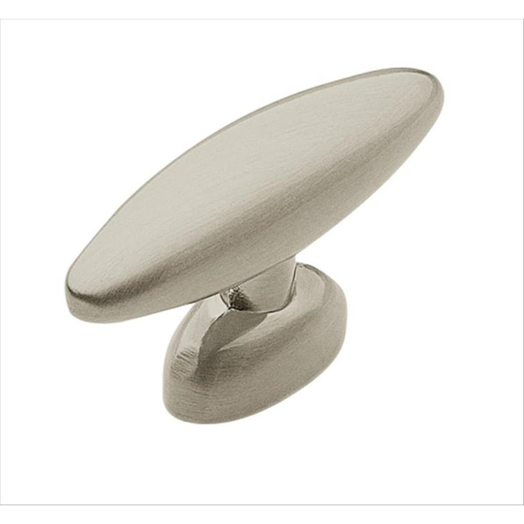 Satin Nickel Oval T-Handle Cabinet Knob with Mounting Hardware