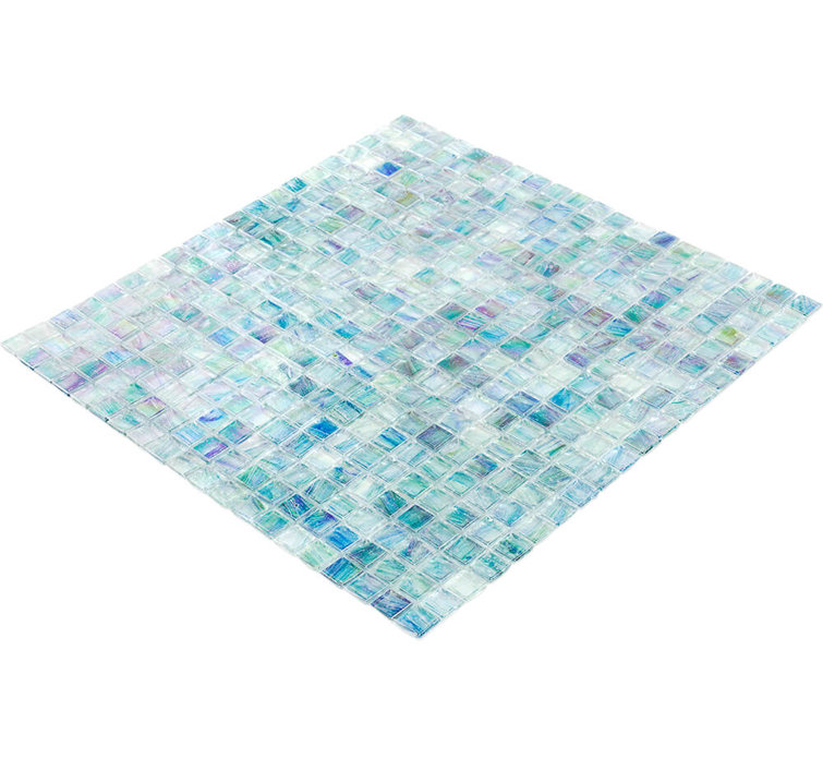 Zephyr Green Polished Glass Mosaic Tile for Walls and Floors