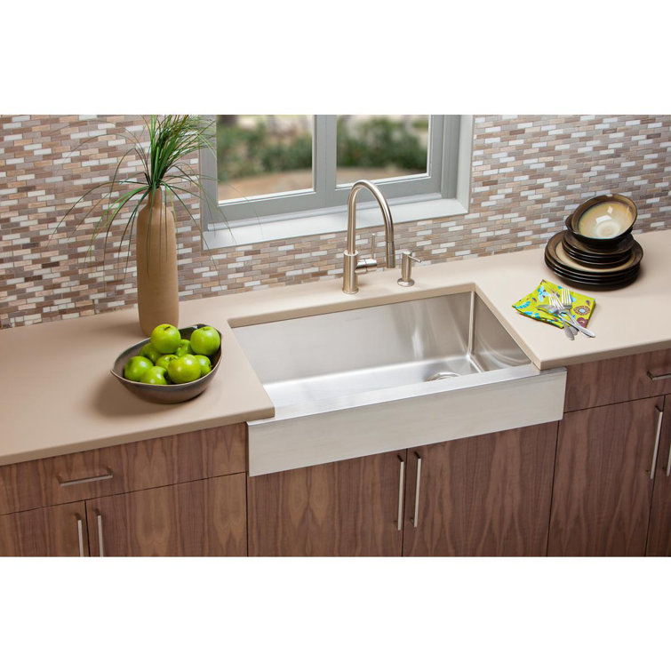 Crosstown 36" Satin Stainless Steel Farmhouse Kitchen Sink