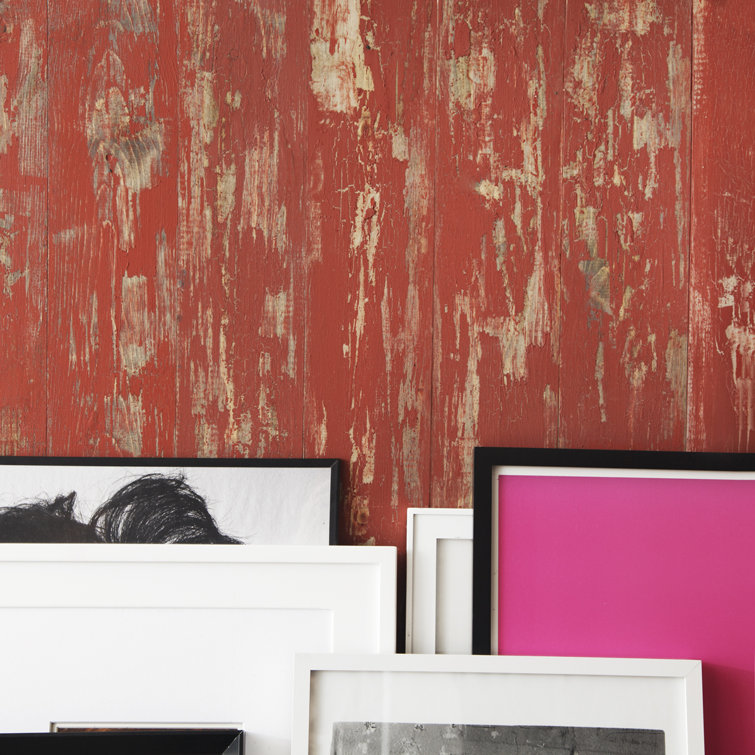 Tomato Peel Distressed Pine Wood Wall Panels, 6-Pack