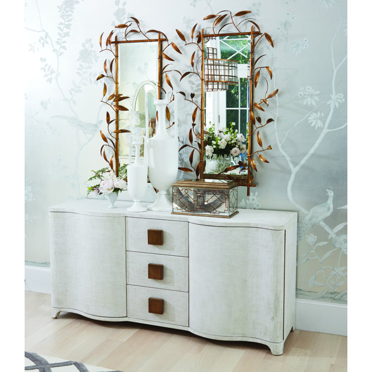 Rectangular Antique Gold Bamboo Wall Mirror