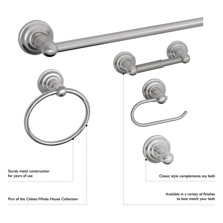 Calisto 30-Inch Satin Nickel Wall Mounted Towel Bar