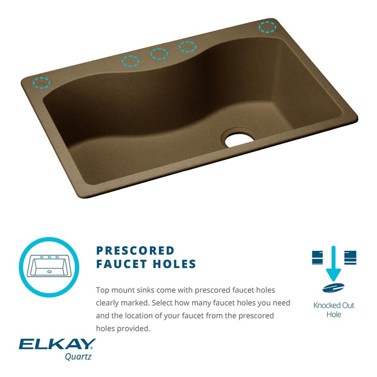 Greystone Quartz Double Basin Drop-In Kitchen Sink