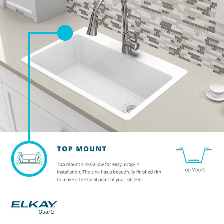 Greystone Quartz Double Basin Drop-In Kitchen Sink
