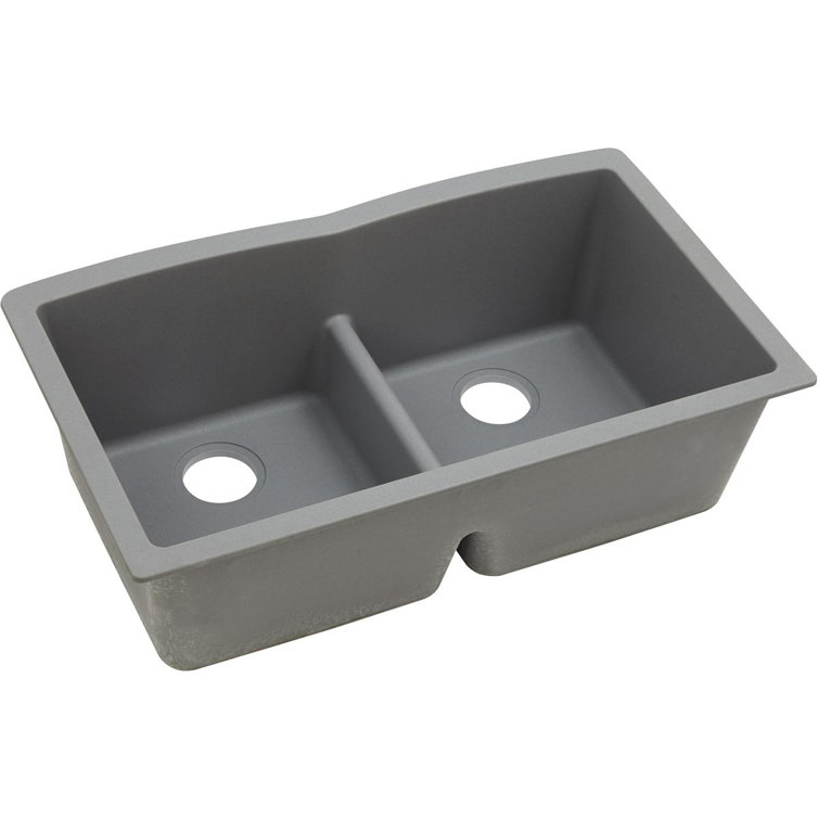 Greystone Quartz Double Bowl Undermount Kitchen Sink
