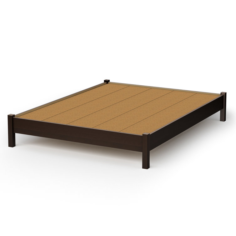 Gray Oak Queen Platform Bed Frame with Storage Drawer