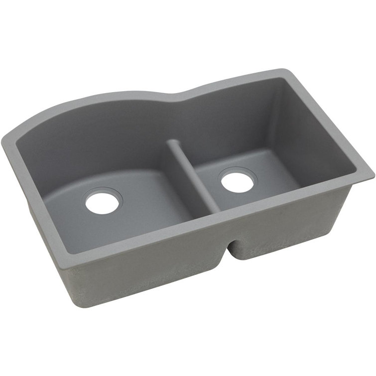 Greystone Quartz 33" Double Bowl Undermount Kitchen Sink