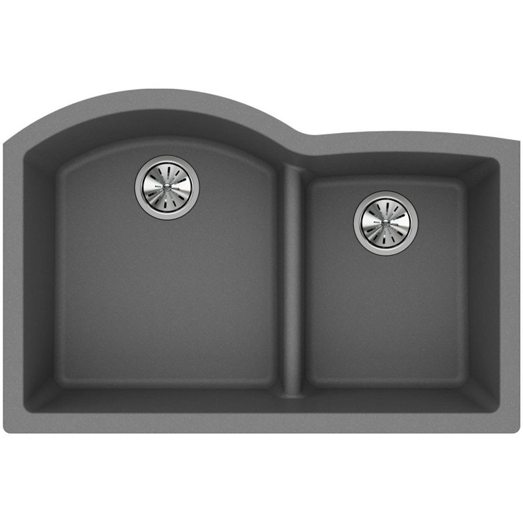 Greystone Quartz 33" Double Bowl Undermount Kitchen Sink
