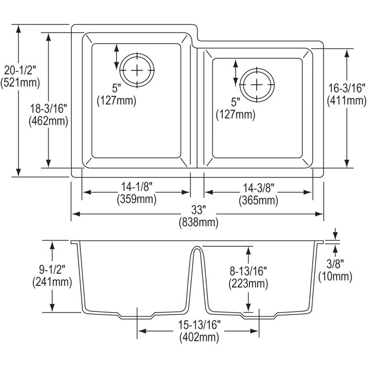 White Quartz Double Bowl Undermount Kitchen Sink