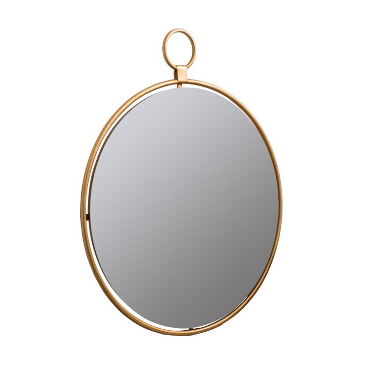 Elegant Traditional Bronze Gold Round Beveled Vanity Mirror