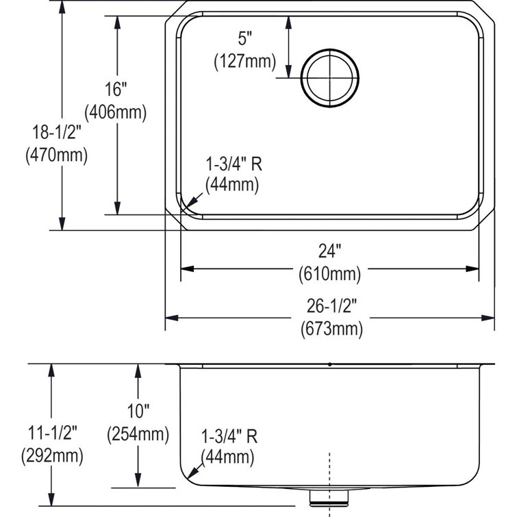 Lustrous Satin 26.5" Stainless Steel Undermount Kitchen Sink