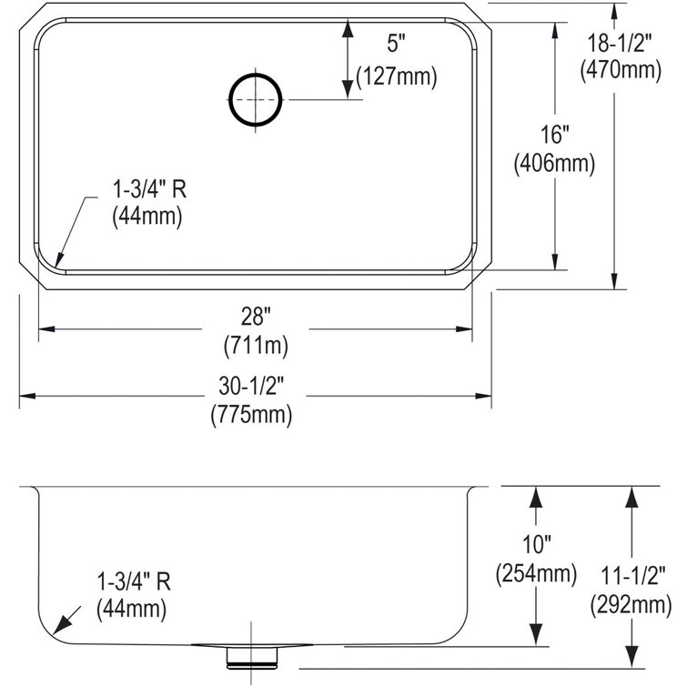 Lustertone Stainless Steel Single Bowl Undermount Kitchen Sink