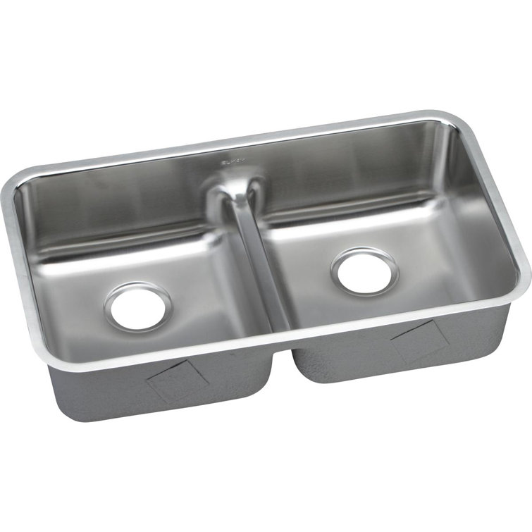 Lustrous Satin Stainless Steel Double Basin Undermount Sink