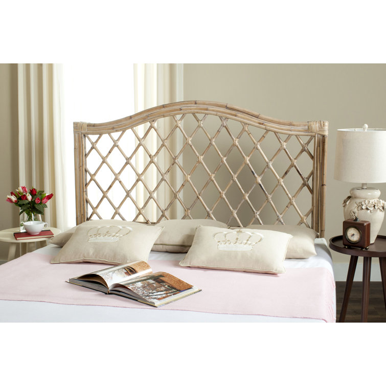 Queen Camelback Wicker and Rattan Headboard