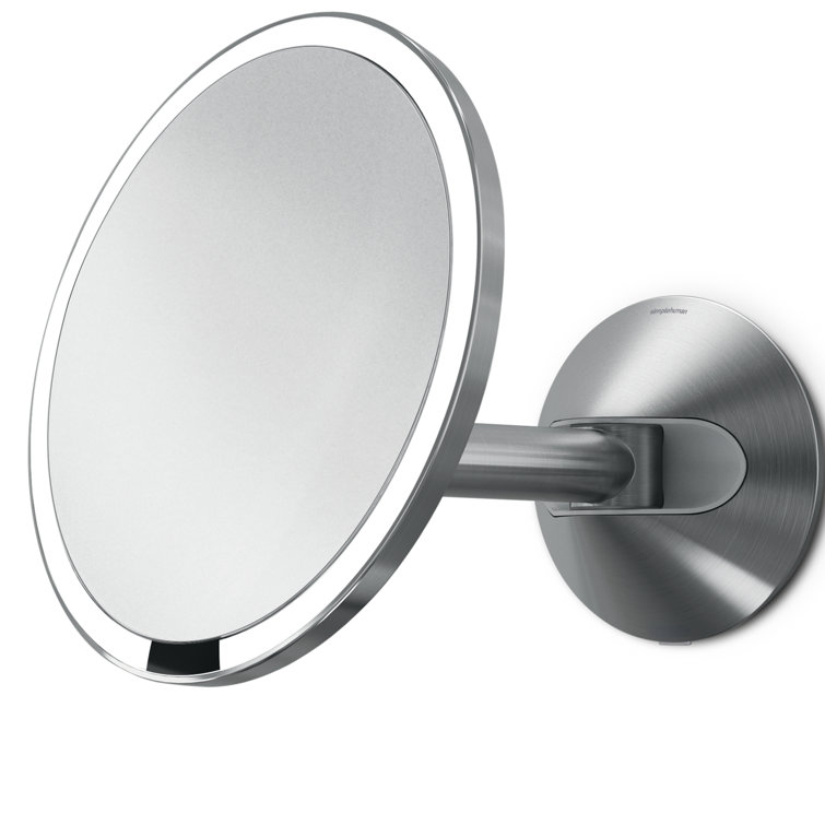 Brushed Stainless Steel 8" Wall Mounted Magnifying Mirror