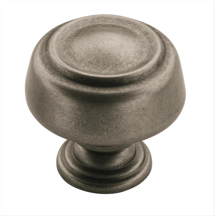 Weathered Nickel Round Cabinet Knob with Mounting Hardware