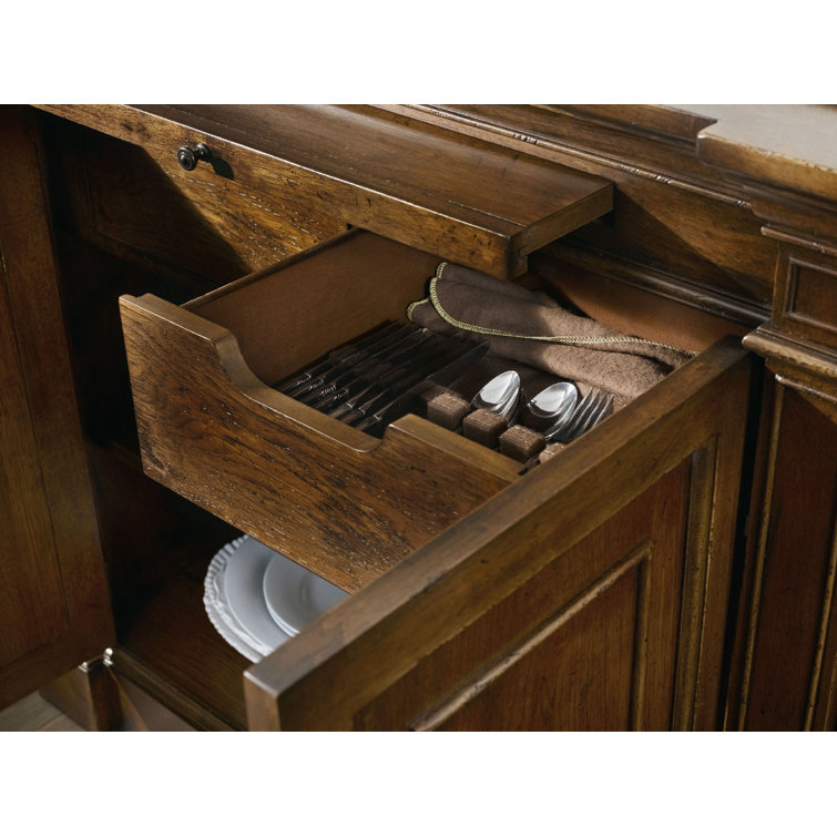 Archivist 80'' Pecky Pecan Sideboard with Bluestone Top