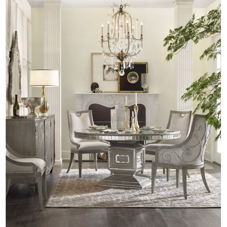 Beige Mirrored Poplar Traditional Media Console