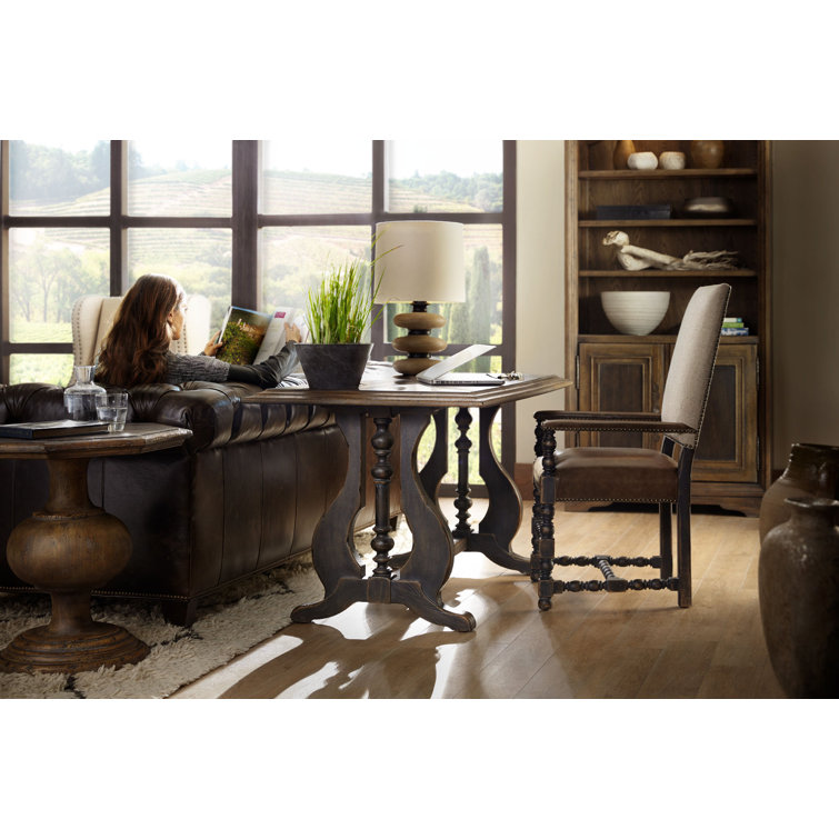 Hill Country Beige and Brown Leather Armchair
