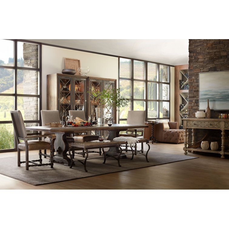 Hill Country Beige and Brown Leather Armchair