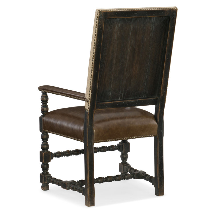 Hill Country Beige and Brown Leather Armchair