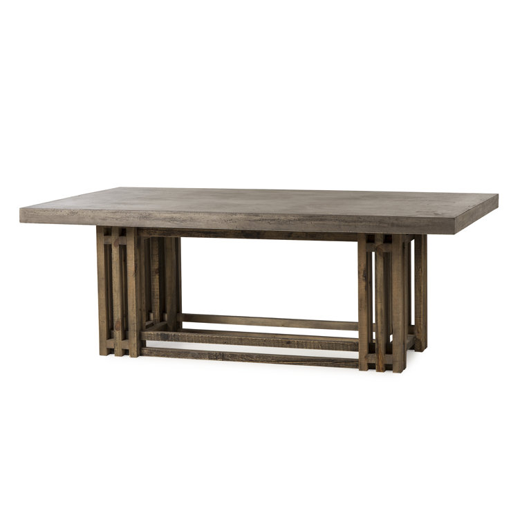 Rustic Reclaimed Wood and Concrete Dining Table