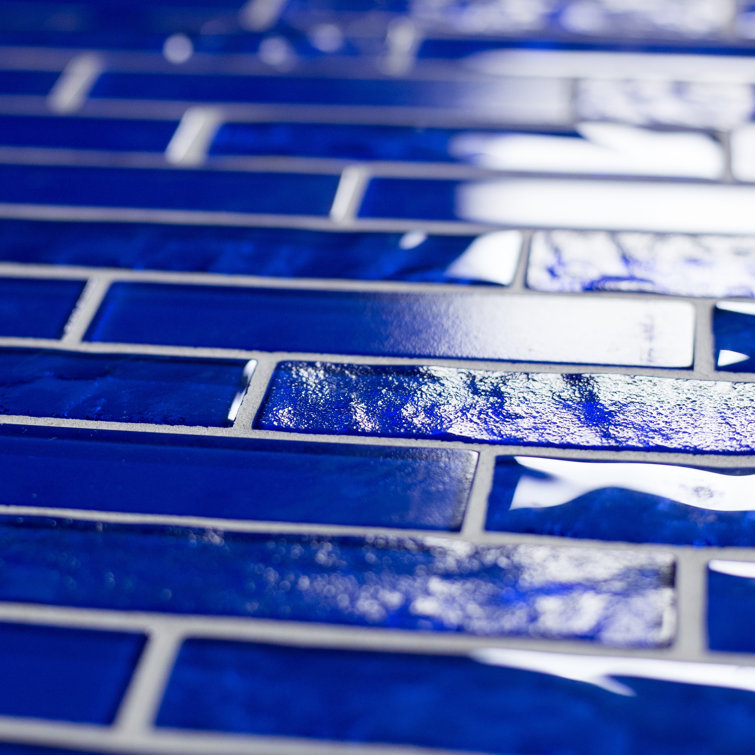 Landscape Mediterranean Blue Glossy Glass Mosaic Tile