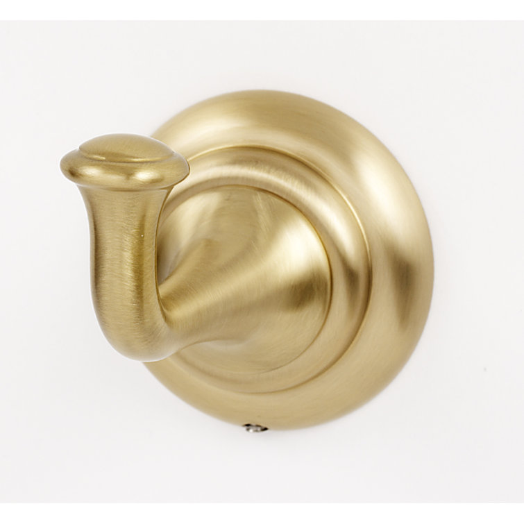 Satin Brass Wall Mounted Robe Hook