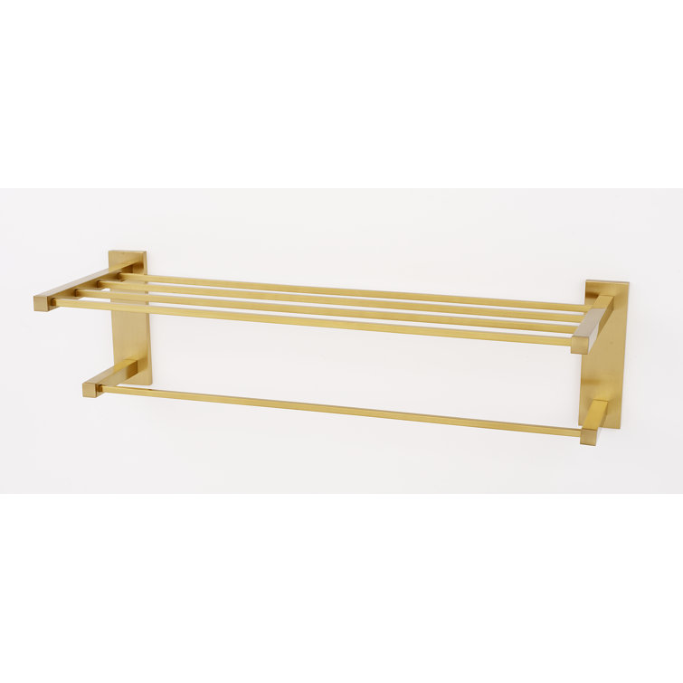 Elegant 24" Satin Brass Towel Rack for Contemporary Bathrooms