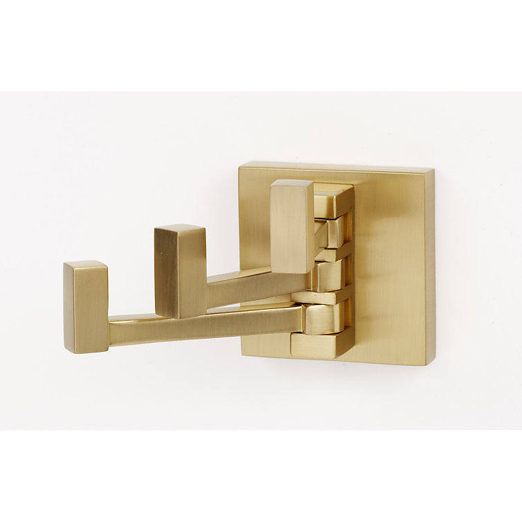 Satin Brass Triple Swivel Robe Hook