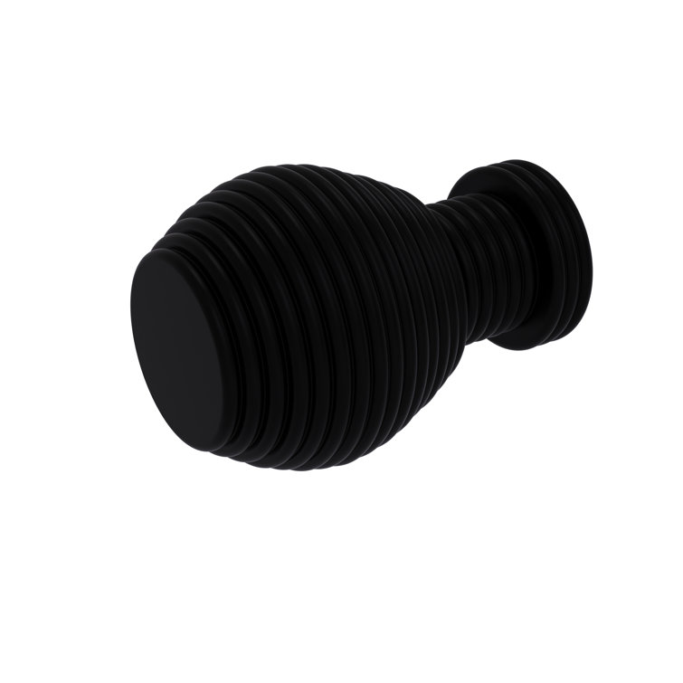 Matte Black Round Brass Cabinet Knob with Mounting Hardware