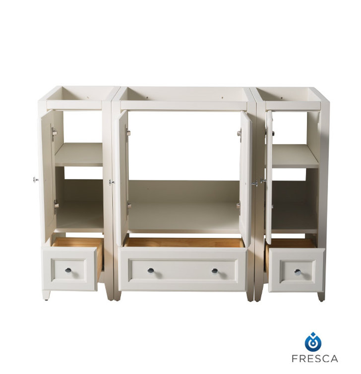 Oxford 48" Antique White Engineered Wood Freestanding Bathroom Vanity Base