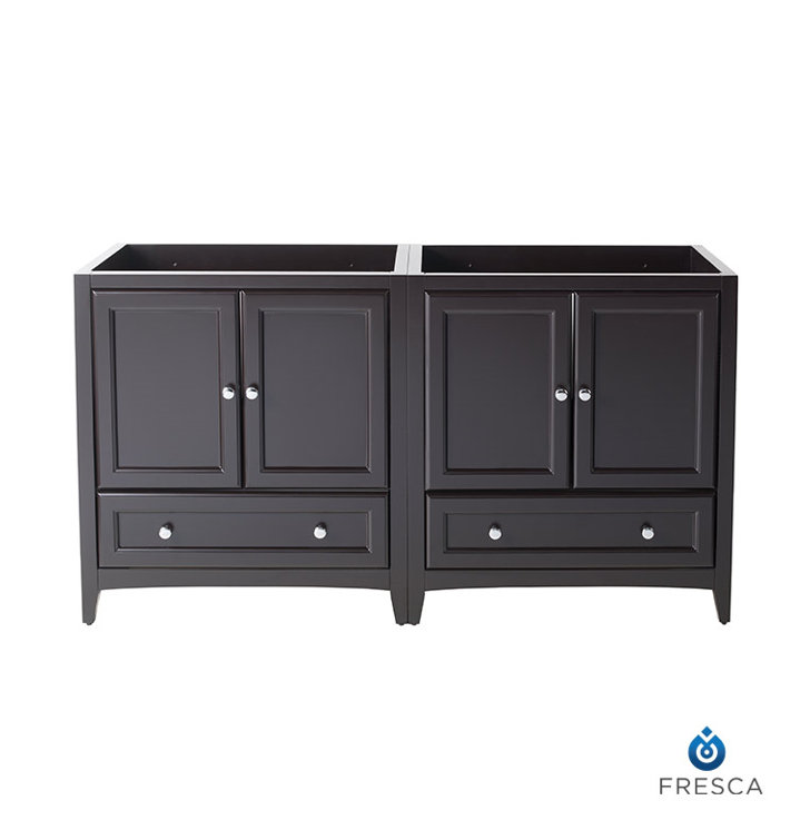 Espresso 59" Double Freestanding Engineered Wood Vanity Base