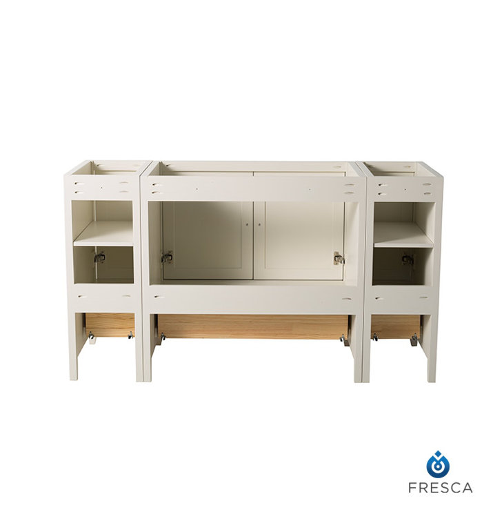 Antique White 59'' Engineered Wood Traditional Bathroom Vanity Cabinet