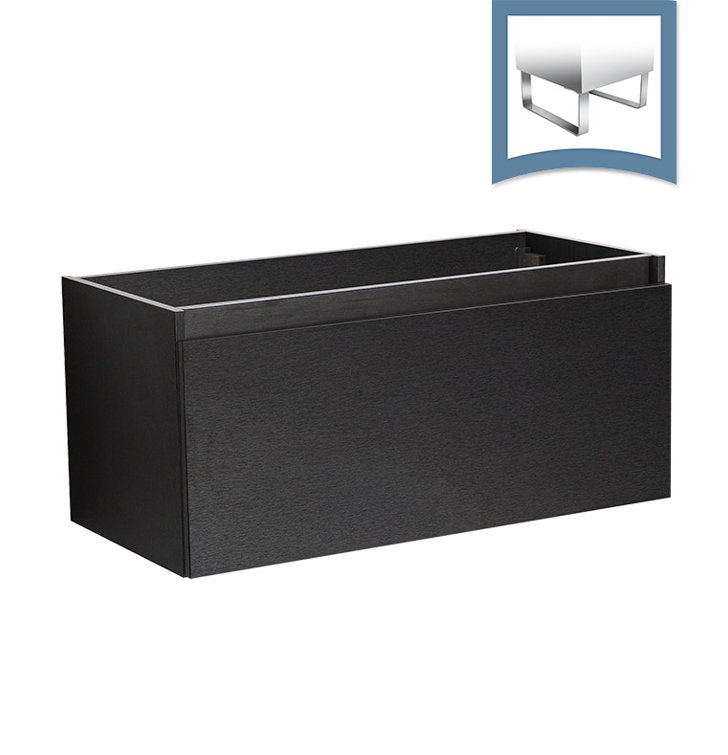 Mezzo 39" Black Engineered Wood Wall-Mount Bathroom Vanity