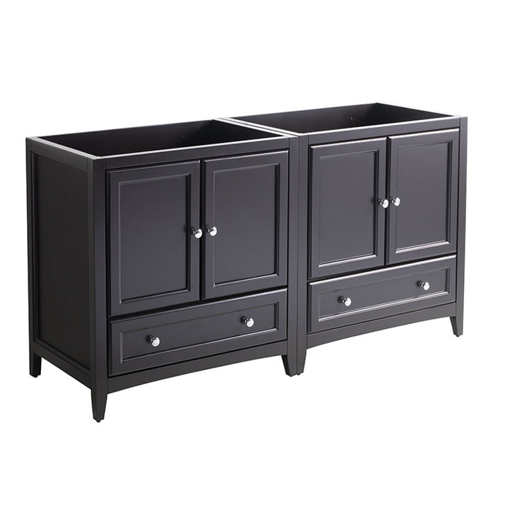 Espresso 59" Double Freestanding Engineered Wood Vanity Base