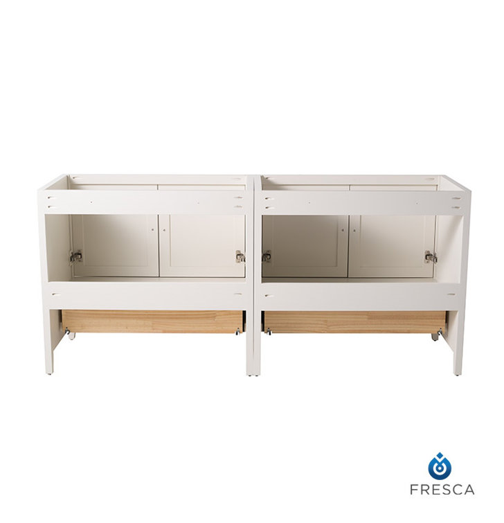 Antique White 71" Freestanding Double Sink Vanity Base