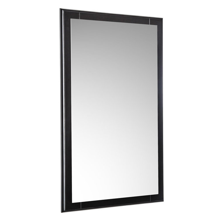 Elegant Espresso Wood Framed Rectangular Bathroom Vanity Mirror