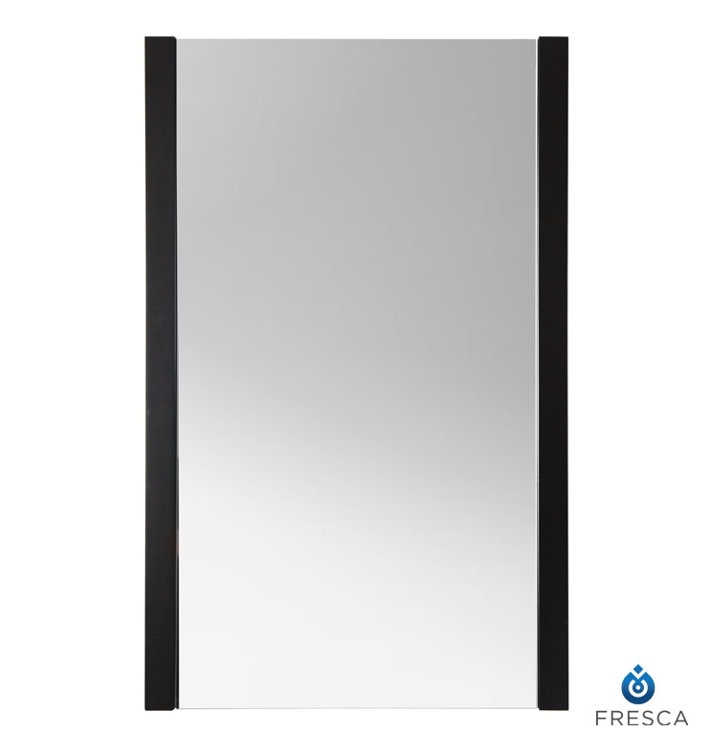 Espresso Wood Framed Rectangular Bathroom Vanity Mirror 31.5"