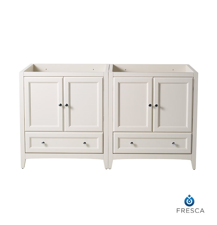 Antique White 71" Freestanding Double Sink Vanity Base