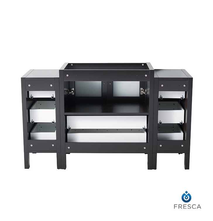 Espresso Engineered Wood 60" Freestanding Modern Vanity Base